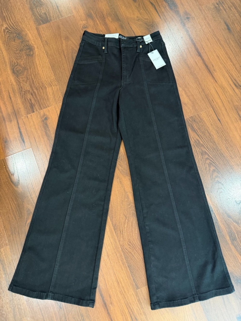 NWT Judy Blue High Waisted Retro Wide Leg Black Denim Jeans Sz 7/28 - Picture 5 of 16